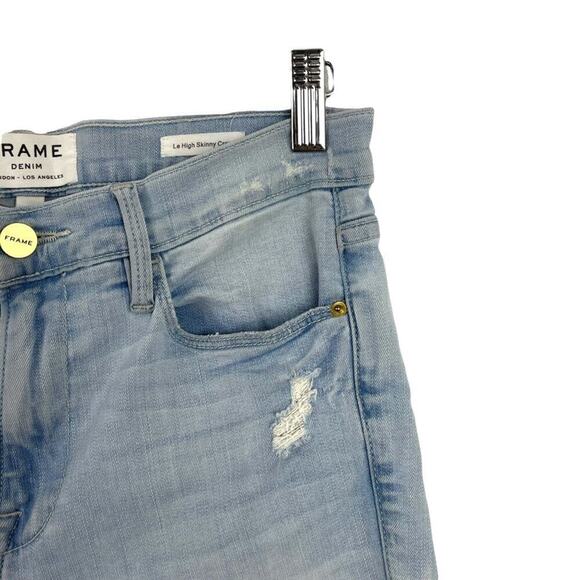 FRAME Le High Skinny Crop Stretch Light Wash Denim Jeans in Hepburn Road SZ 28 - Picture 3 of 12
